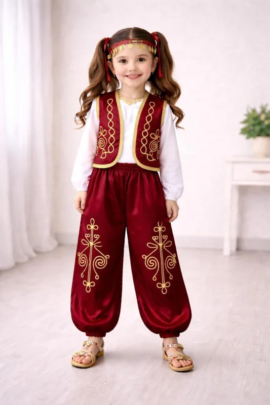 Bordo yöresel kıyafet 23 Nisan 5/6yaş için